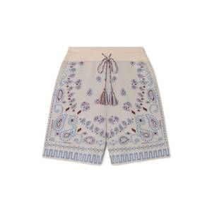 NEW ALANUI men's cotton piquet bandana bermuda shorts in chalk/ marsala